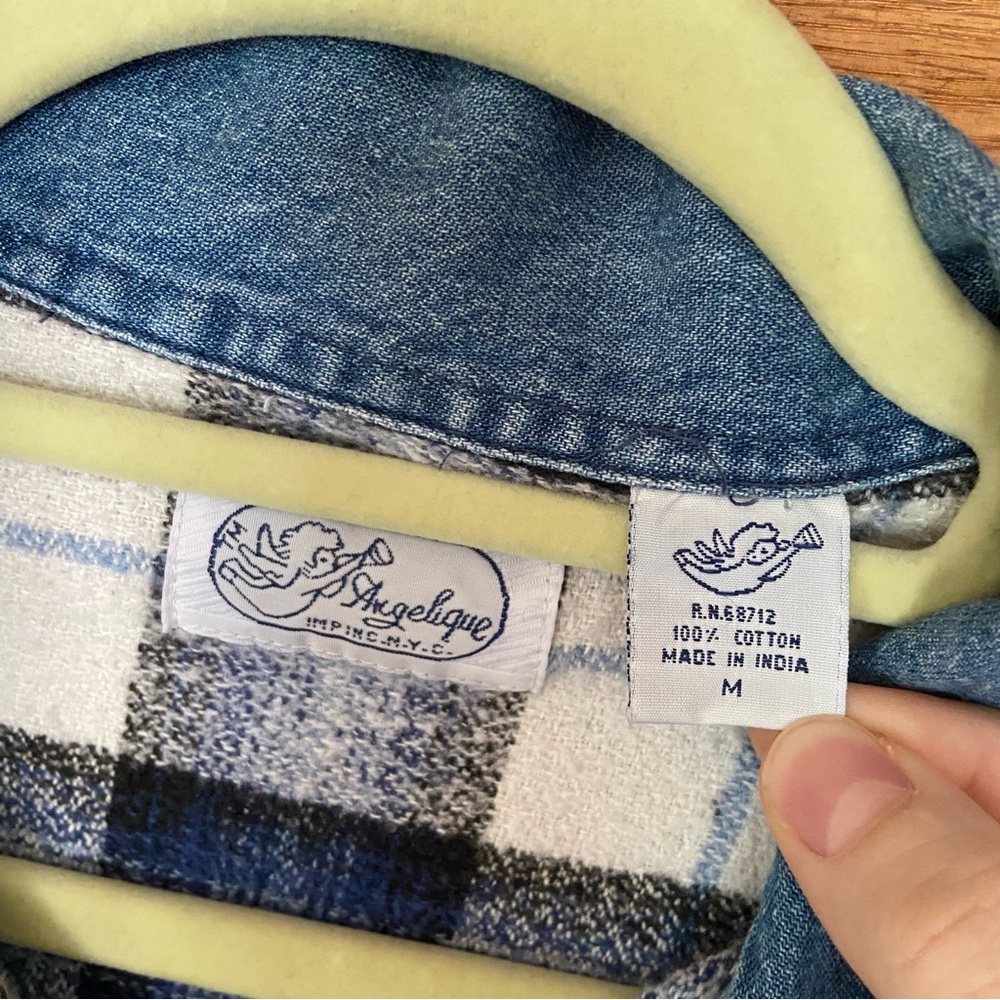 Vintage 90s Angelique button front plaid crop top - Picture 6 of 6